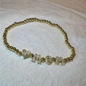 BaubleBar Gold Beaded 'MOM' Bracelet